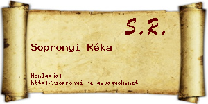 Sopronyi Réka névjegykártya